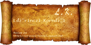 Lőrinczi Kornél névjegykártya